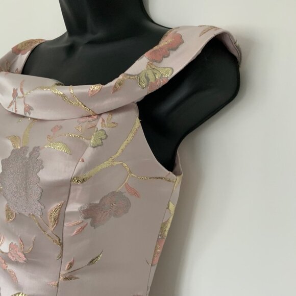 Lipsy womens dress New with tags party cocktails wedding pink gold jacquard shor - Picture 5 of 16